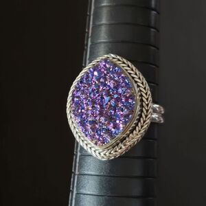Nicky Butler RAJ LIMITED EDITION Designer Druzy NB 925 Sterling Silver Ring